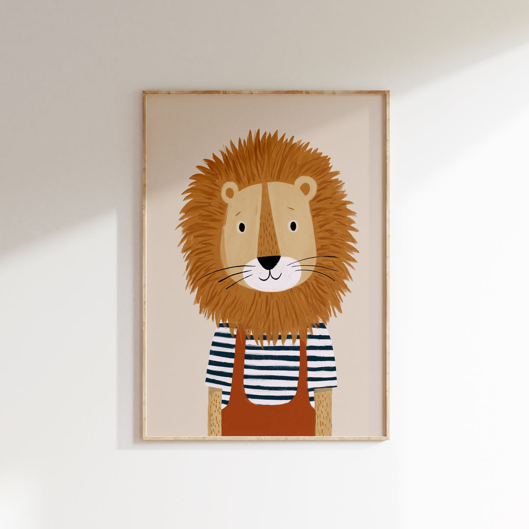 Lion in Striped Shirt