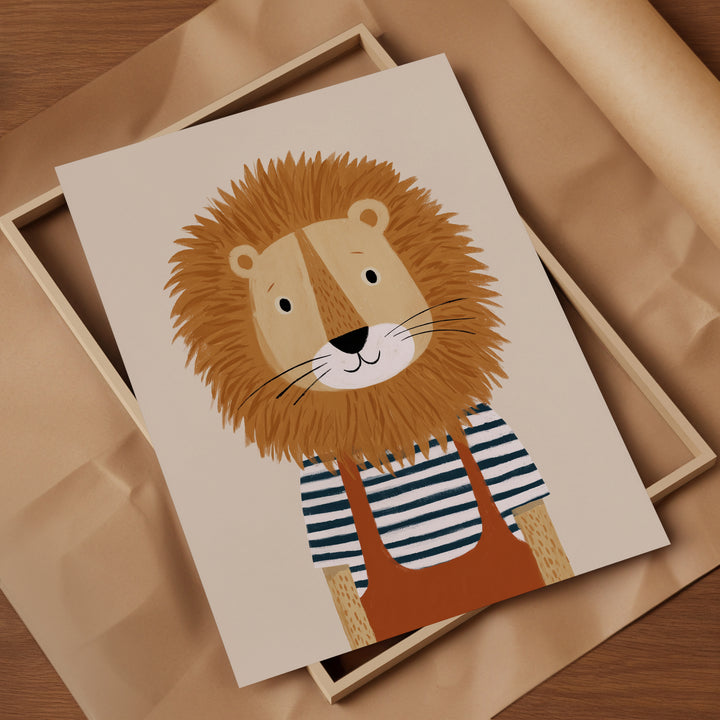 Lion in Striped Shirt