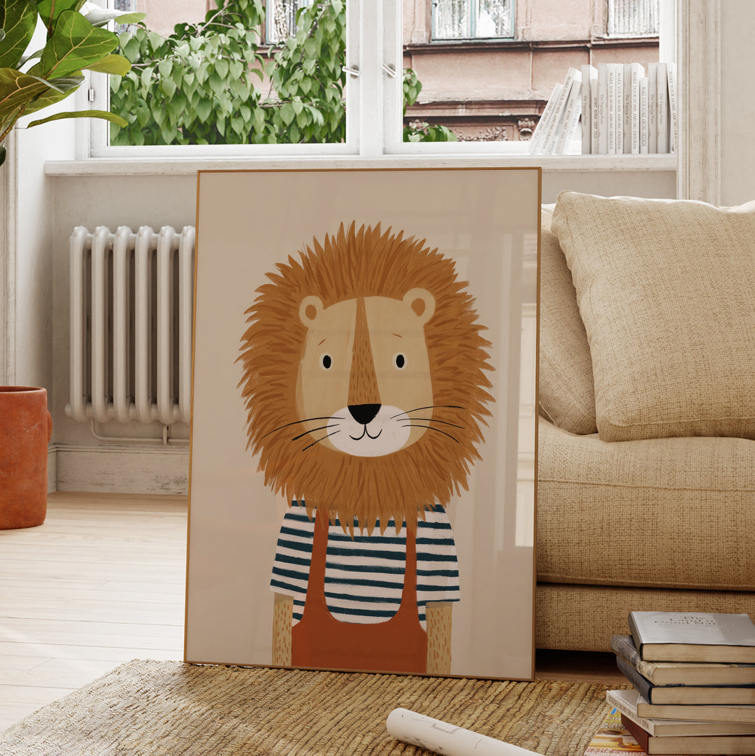 Lion in Striped Shirt