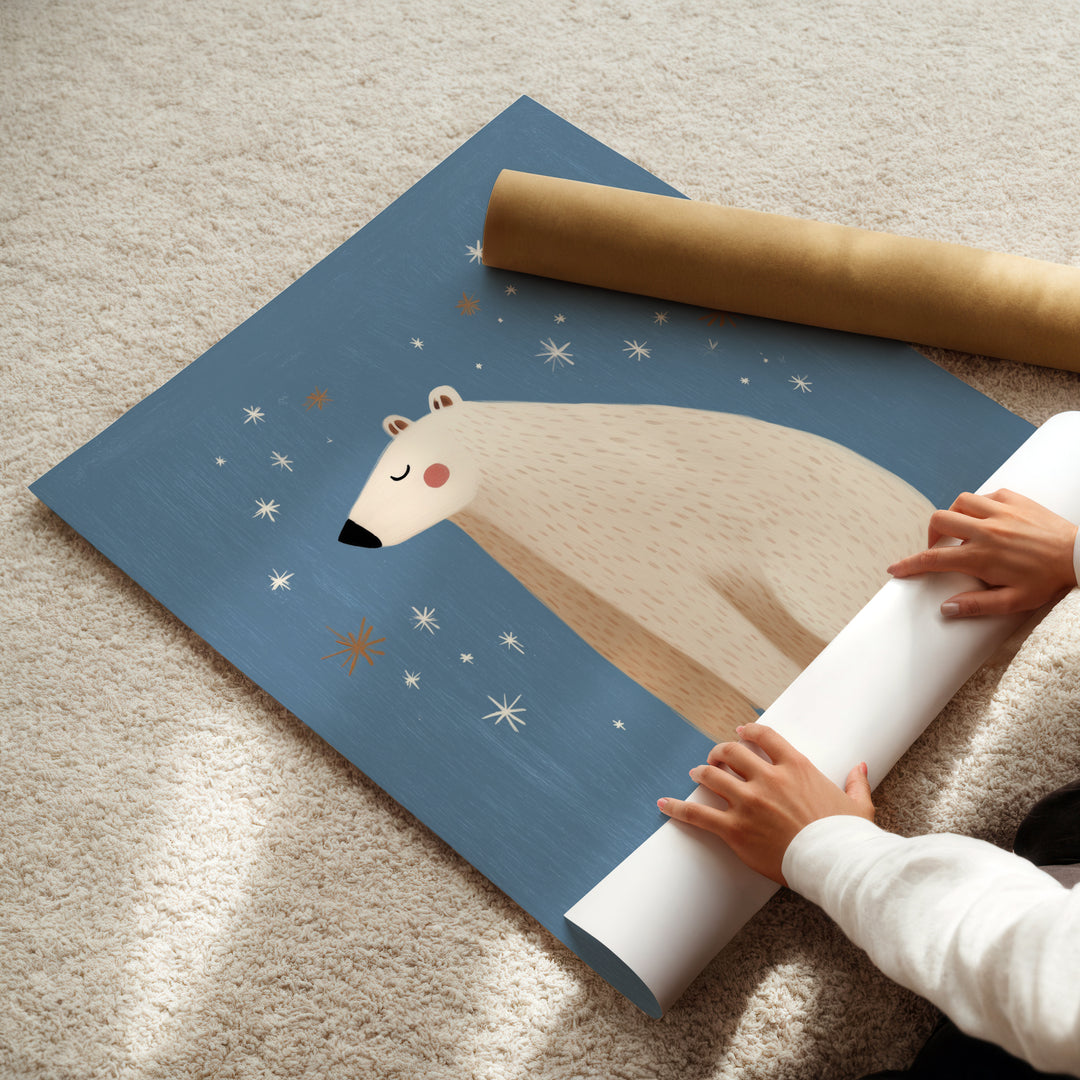 Polar Bear Under Stars