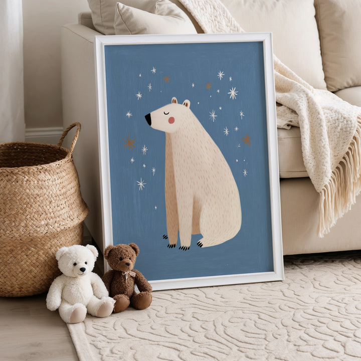 Polar Bear Under Stars