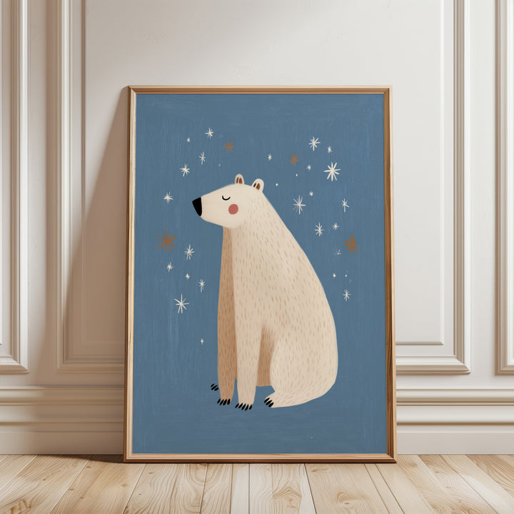 Polar Bear Under Stars