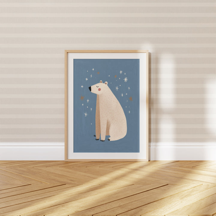 Polar Bear Under Stars