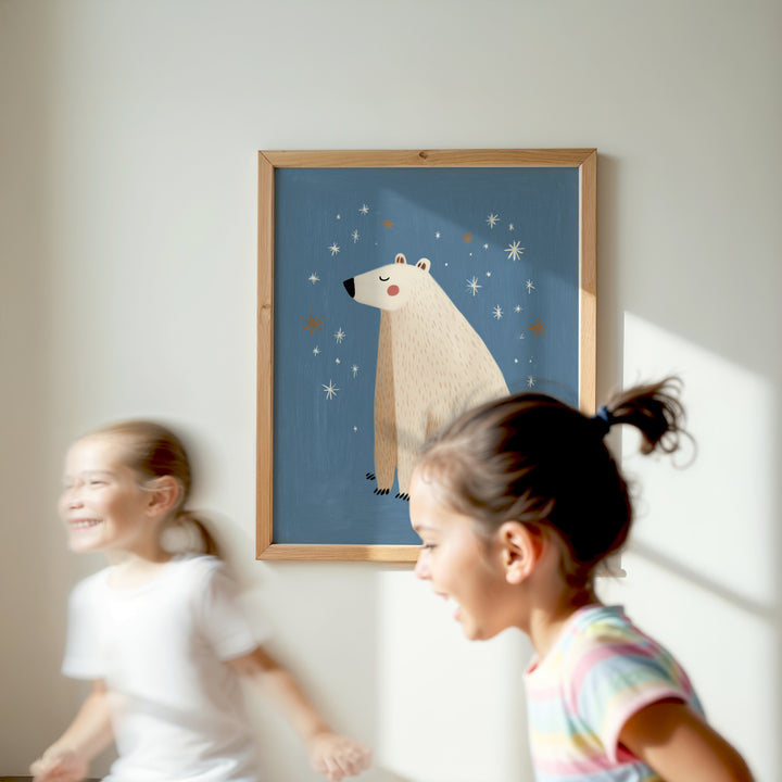 Polar Bear Under Stars