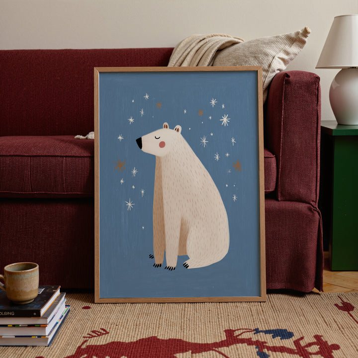 Polar Bear Under Stars