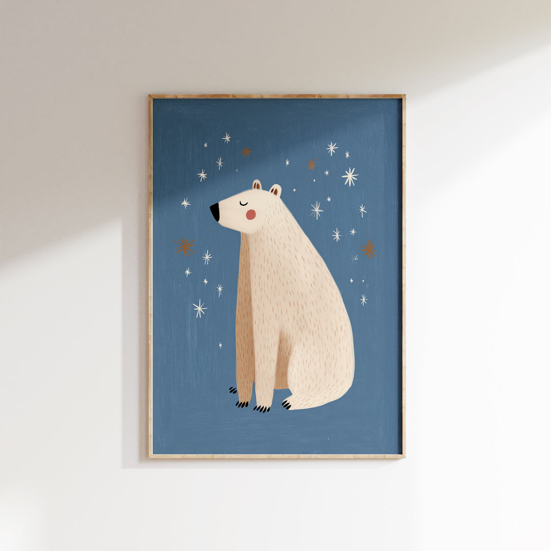 Polar Bear Under Stars