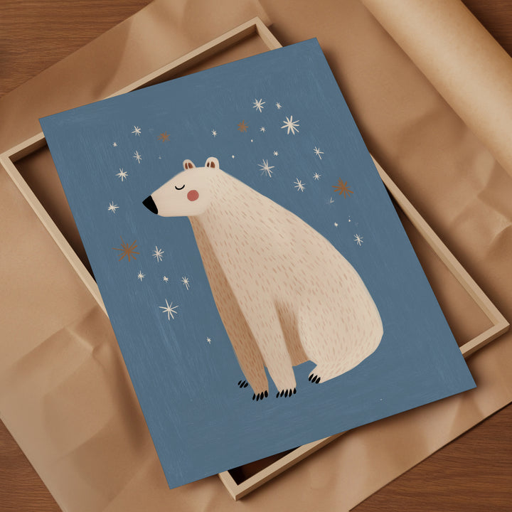 Polar Bear Under Stars