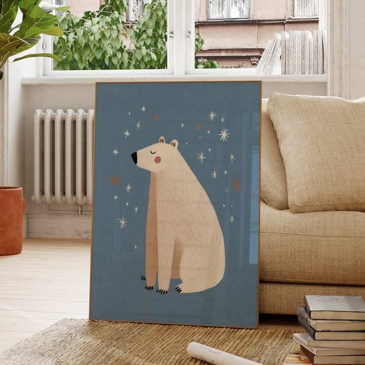 Polar Bear Under Stars