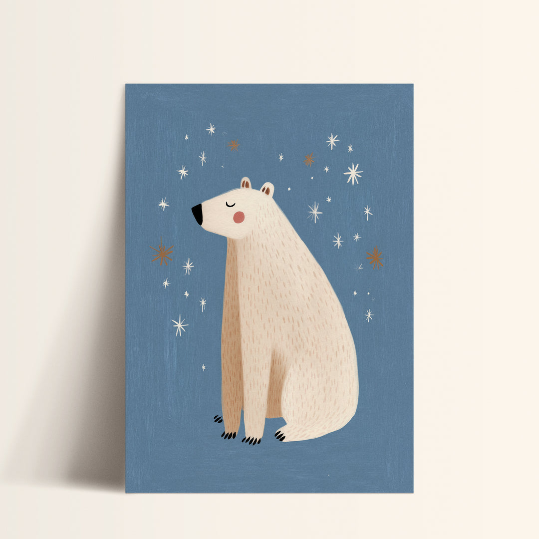Polar Bear Under Stars