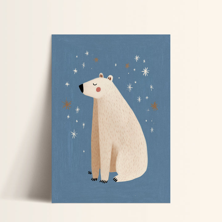 Polar Bear Under Stars