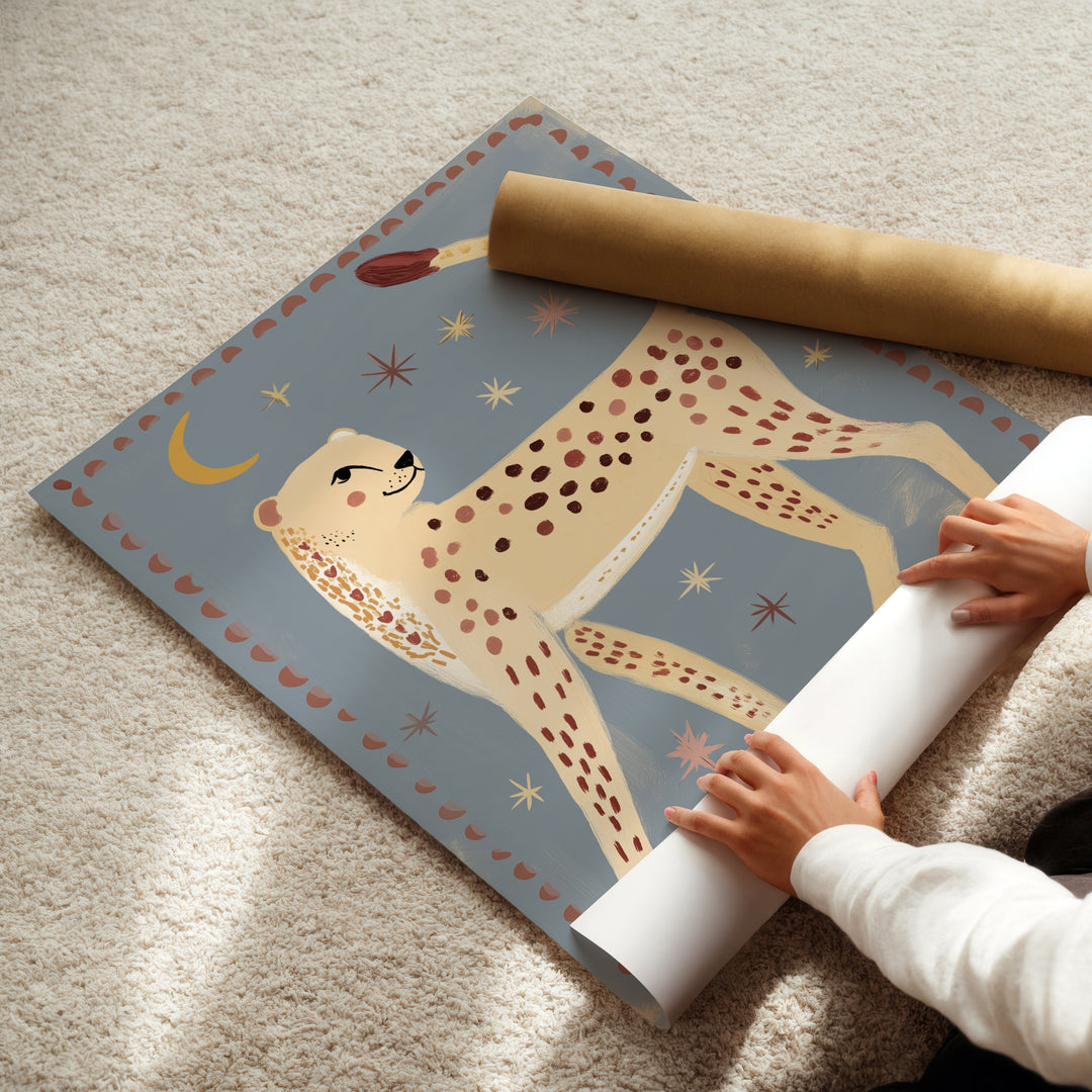 Celestial Cheetah Folk Art