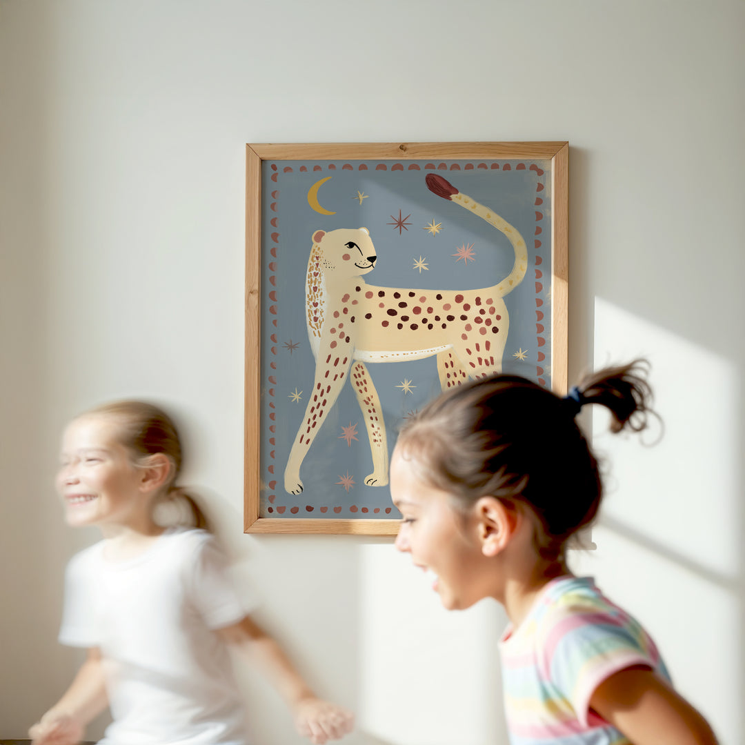 Celestial Cheetah Folk Art