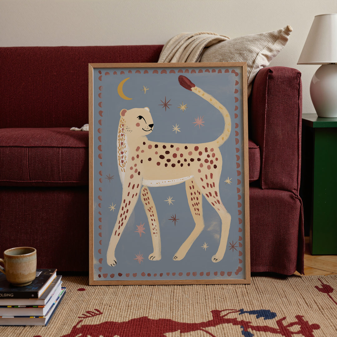 Celestial Cheetah Folk Art