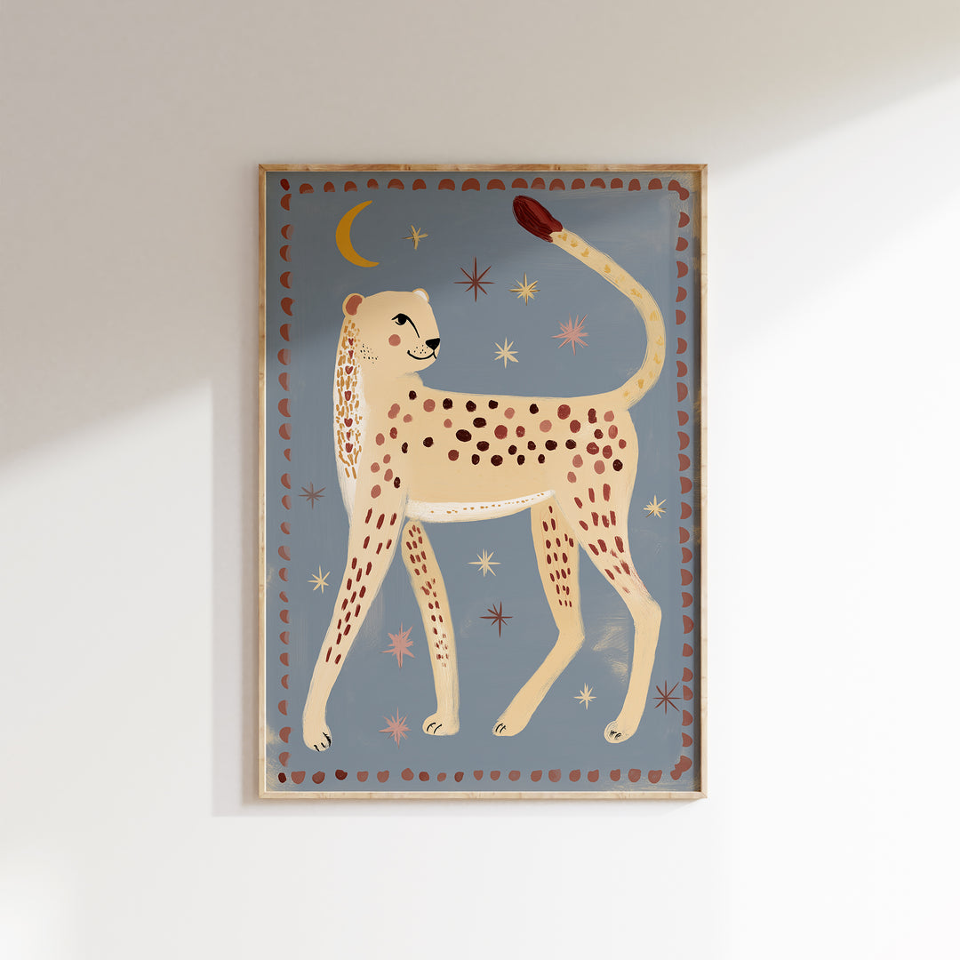 Celestial Cheetah Folk Art