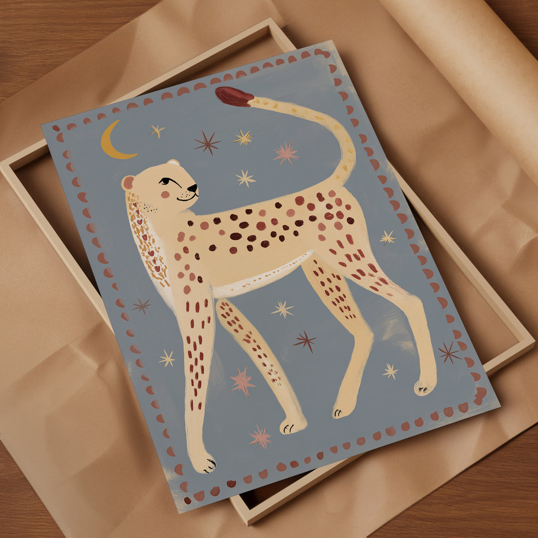 Celestial Cheetah Folk Art