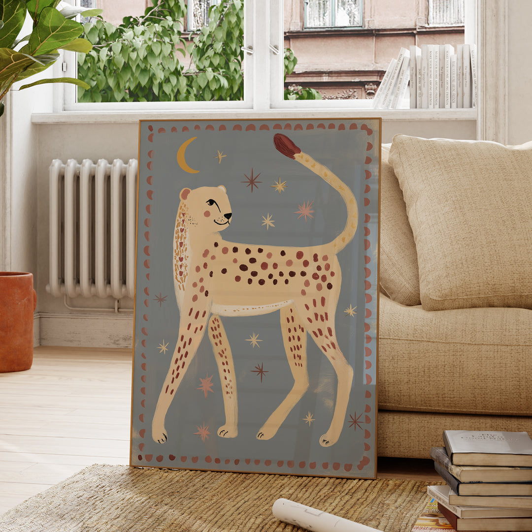 Celestial Cheetah Folk Art
