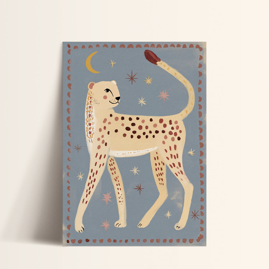 Celestial Cheetah Folk Art