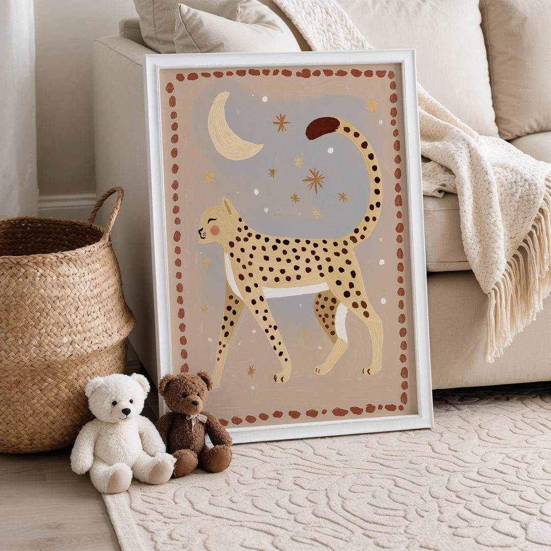 Celestial Leopard Folk Art