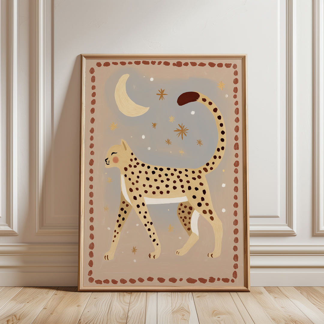 Celestial Leopard Folk Art