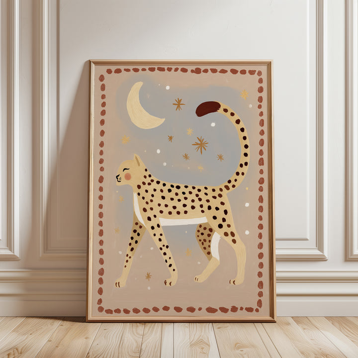 Celestial Leopard Folk Art