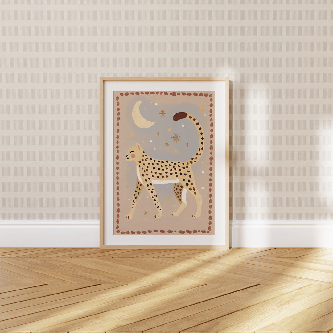 Celestial Leopard Folk Art