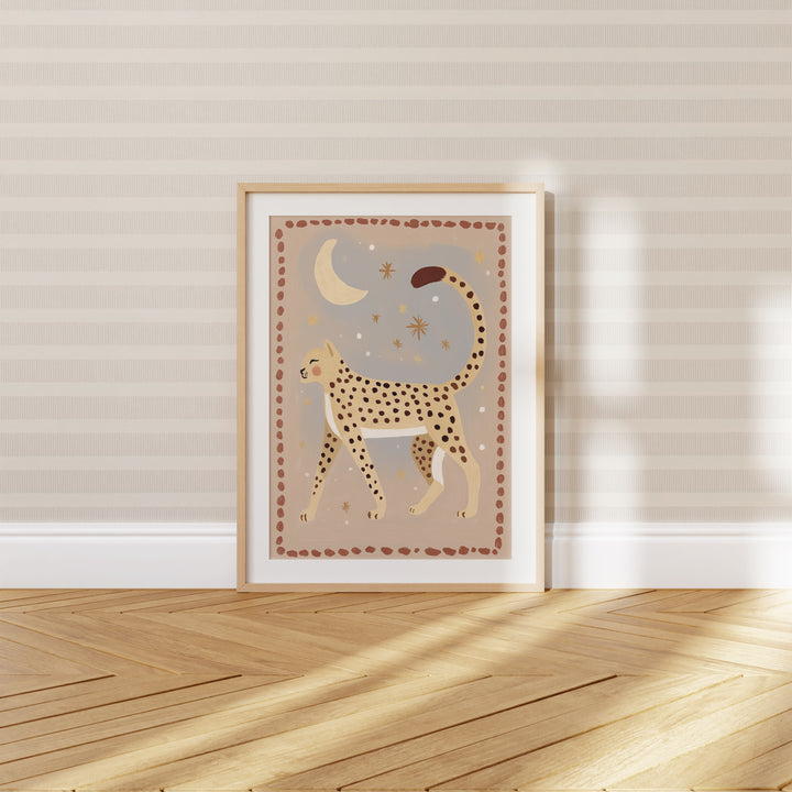 Celestial Leopard Folk Art