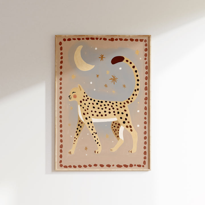 Celestial Leopard Folk Art