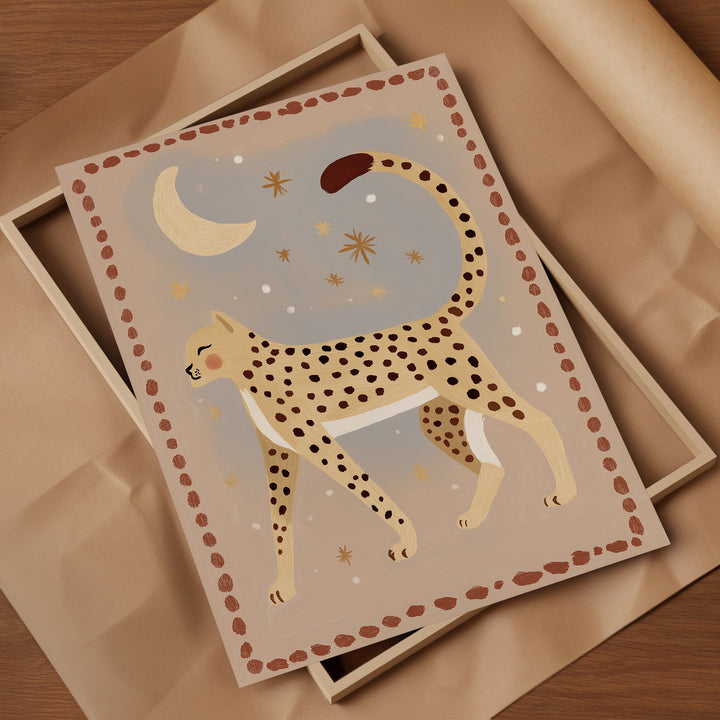 Celestial Leopard Folk Art