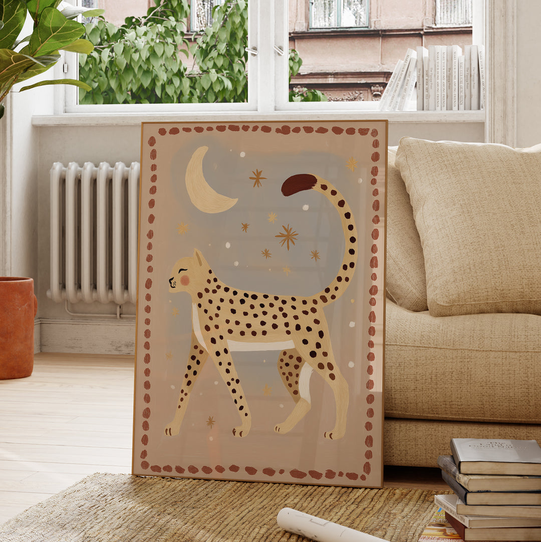 Celestial Leopard Folk Art