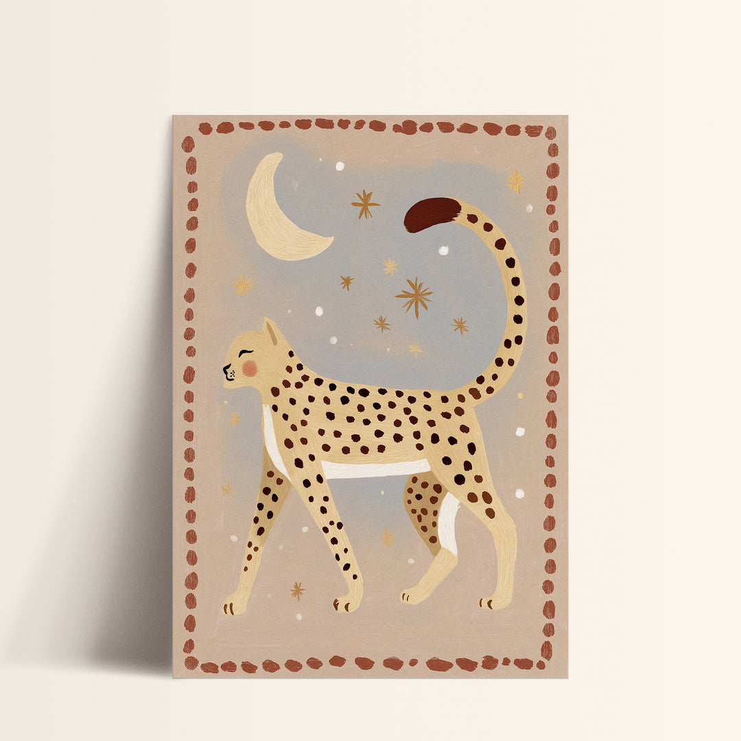 Celestial Leopard Folk Art