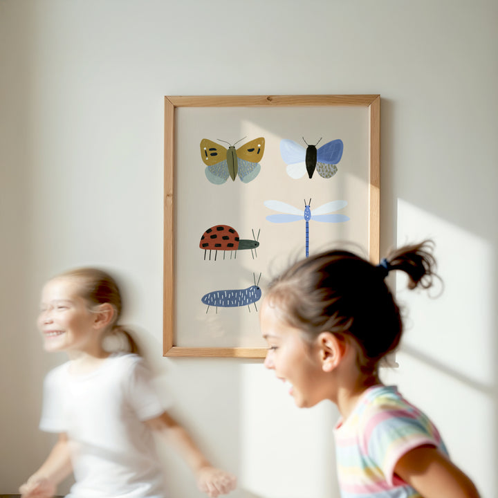 Garden Insects Print | Nature Bug Collection Nursery Wall Art