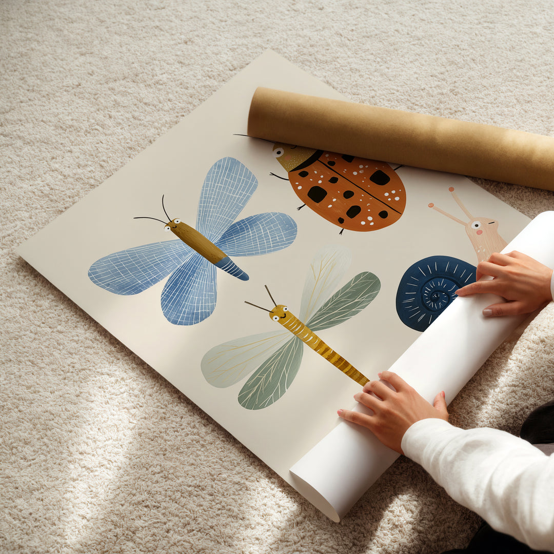 Bug Collection Print | Colorful Insects Nursery Wall Art for Kids