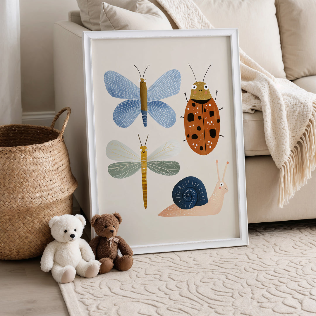 Bug Collection Print | Colorful Insects Nursery Wall Art for Kids