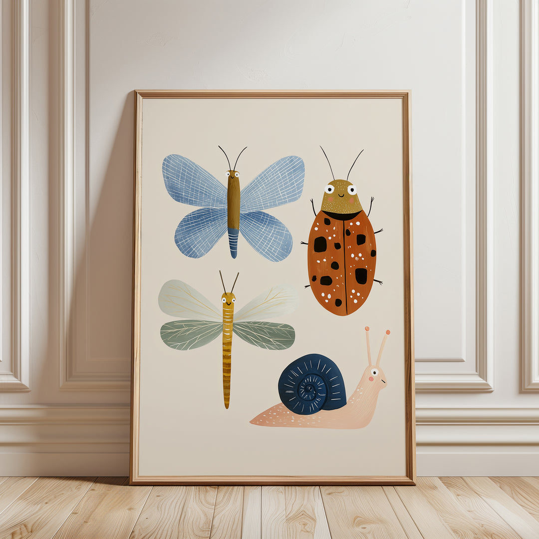 Bug Collection Print | Colorful Insects Nursery Wall Art for Kids