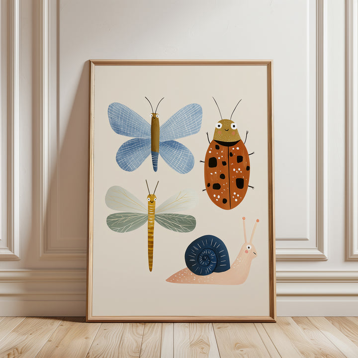 Bug Collection Print | Colorful Insects Nursery Wall Art for Kids