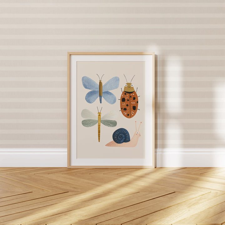 Bug Collection Print | Colorful Insects Nursery Wall Art for Kids