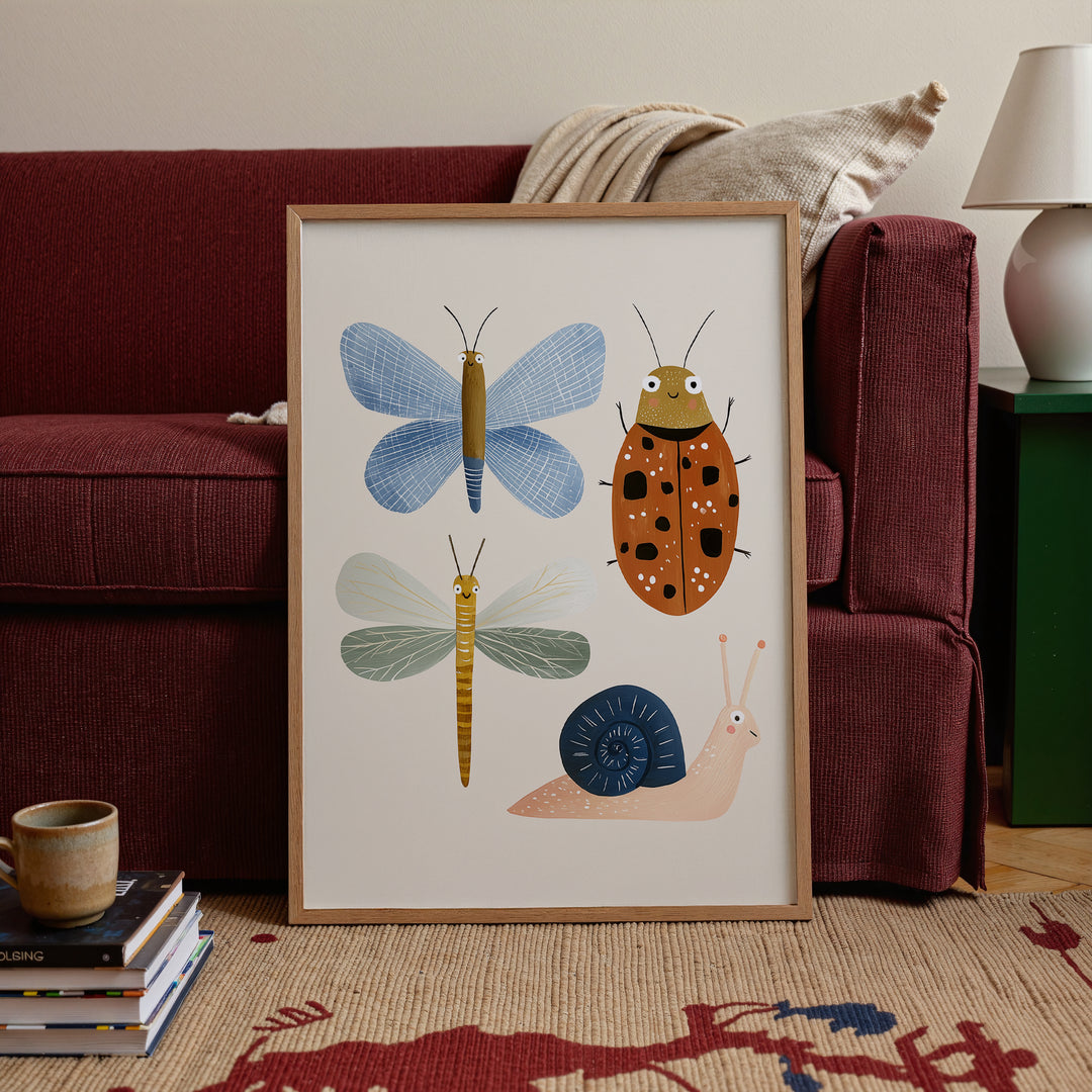 Bug Collection Print | Colorful Insects Nursery Wall Art for Kids