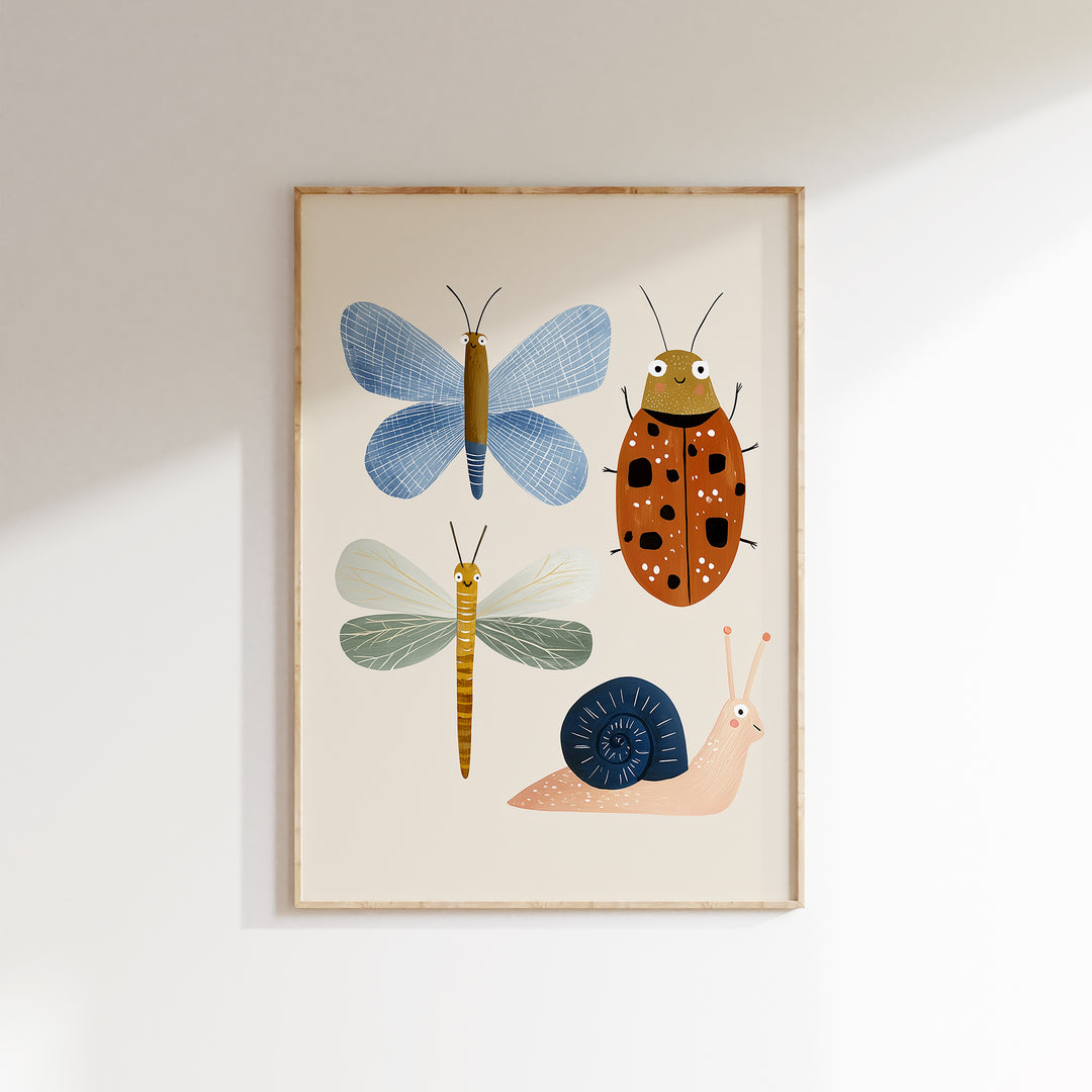 Bug Collection Print | Colorful Insects Nursery Wall Art for Kids