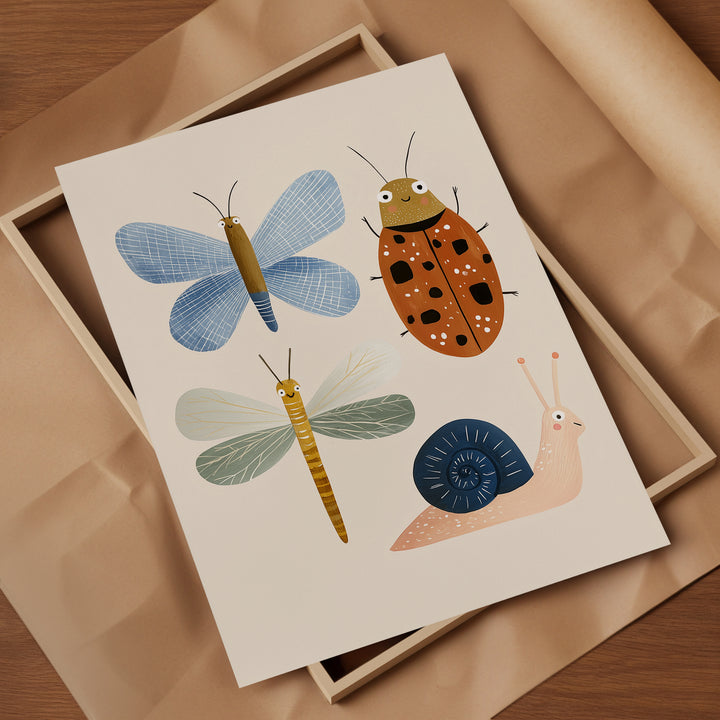 Bug Collection Print | Colorful Insects Nursery Wall Art for Kids