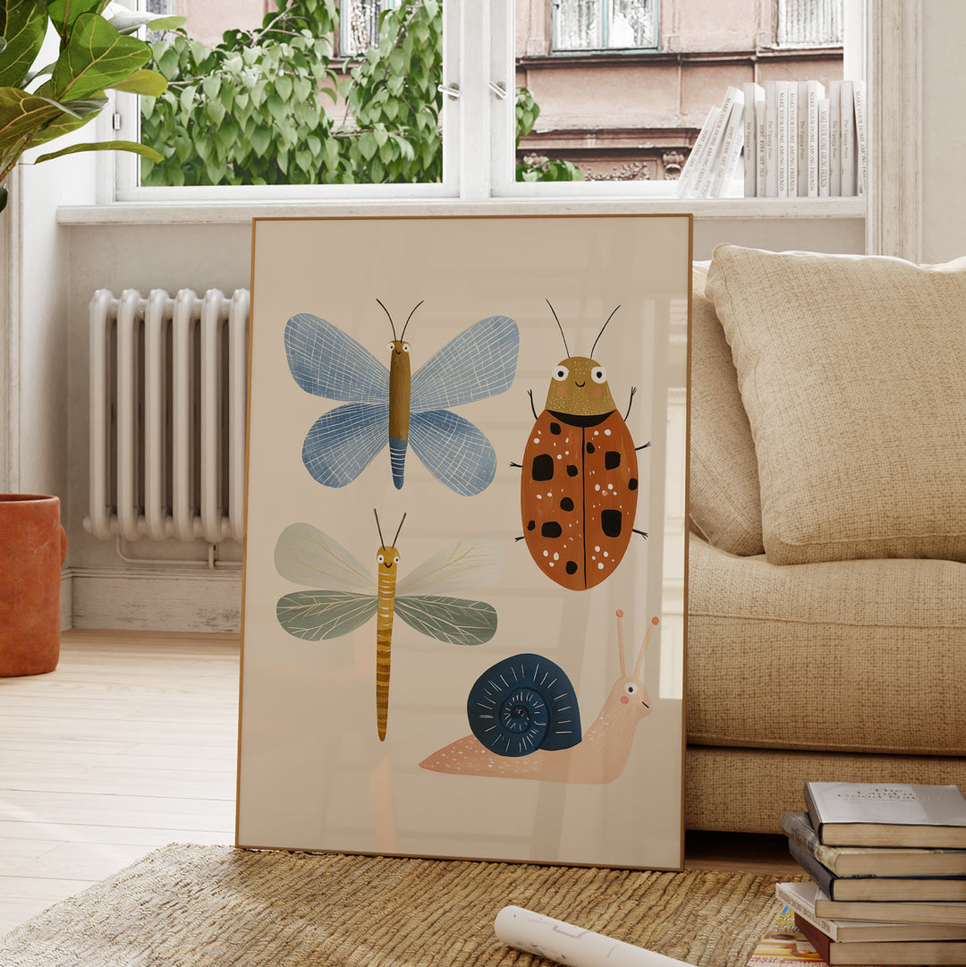 Bug Collection Print | Colorful Insects Nursery Wall Art for Kids