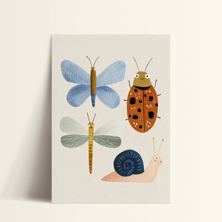 Bug Collection Print | Colorful Insects Nursery Wall Art for Kids