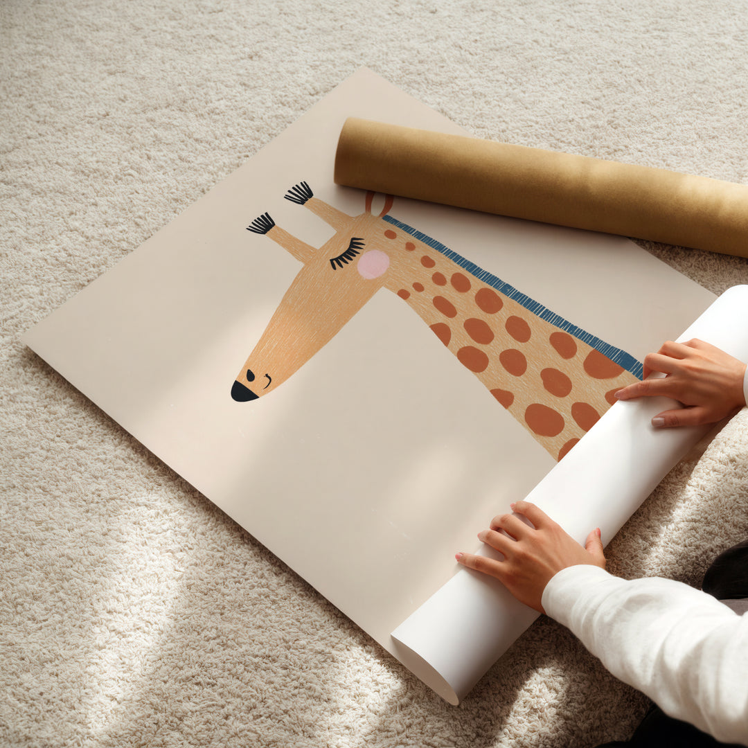 Sweet Giraffe Print | Gentle Safari Animal Nursery Wall Art