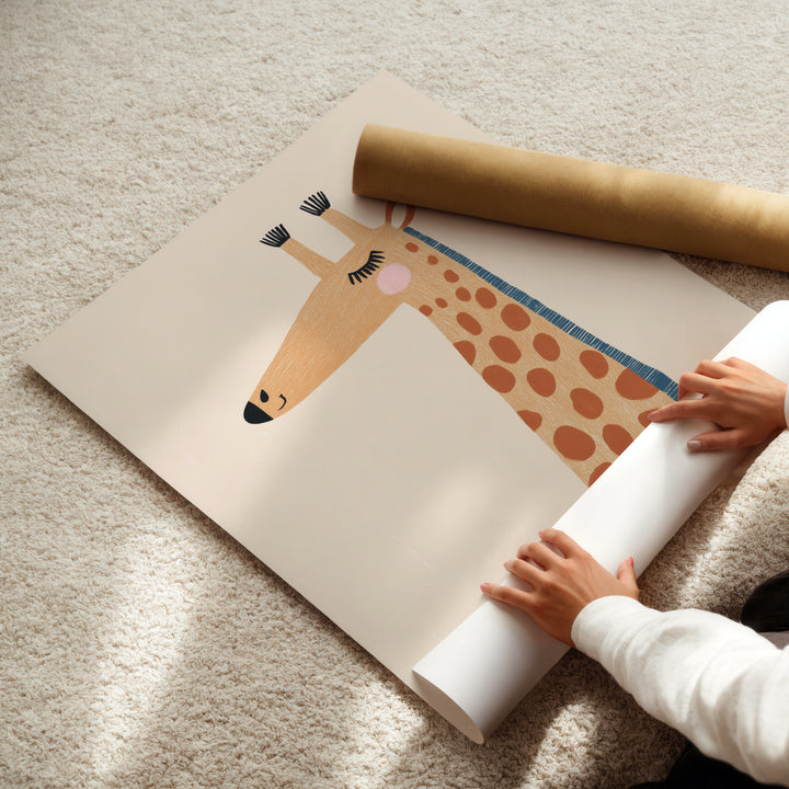 Sweet Giraffe Print | Gentle Safari Animal Nursery Wall Art