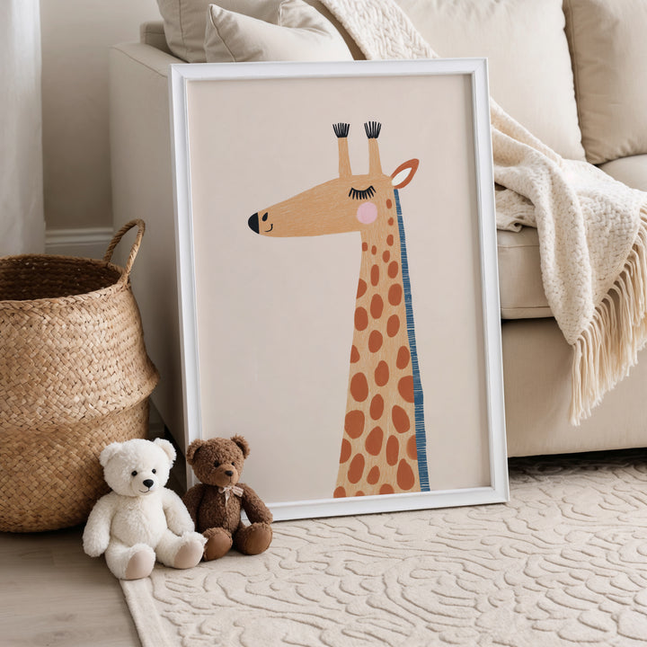 Sweet Giraffe Print | Gentle Safari Animal Nursery Wall Art