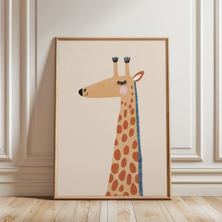 Sweet Giraffe Print | Gentle Safari Animal Nursery Wall Art