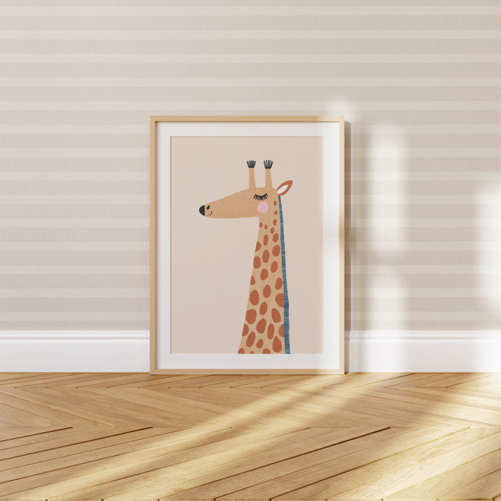 Sweet Giraffe Print | Gentle Safari Animal Nursery Wall Art