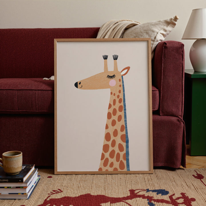 Sweet Giraffe Print | Gentle Safari Animal Nursery Wall Art