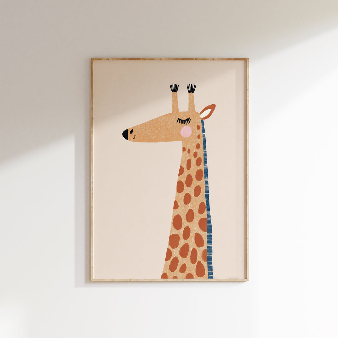 Sweet Giraffe Print | Gentle Safari Animal Nursery Wall Art