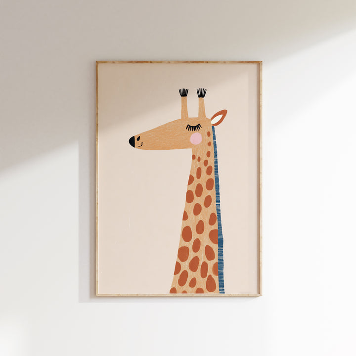 Sweet Giraffe Print | Gentle Safari Animal Nursery Wall Art