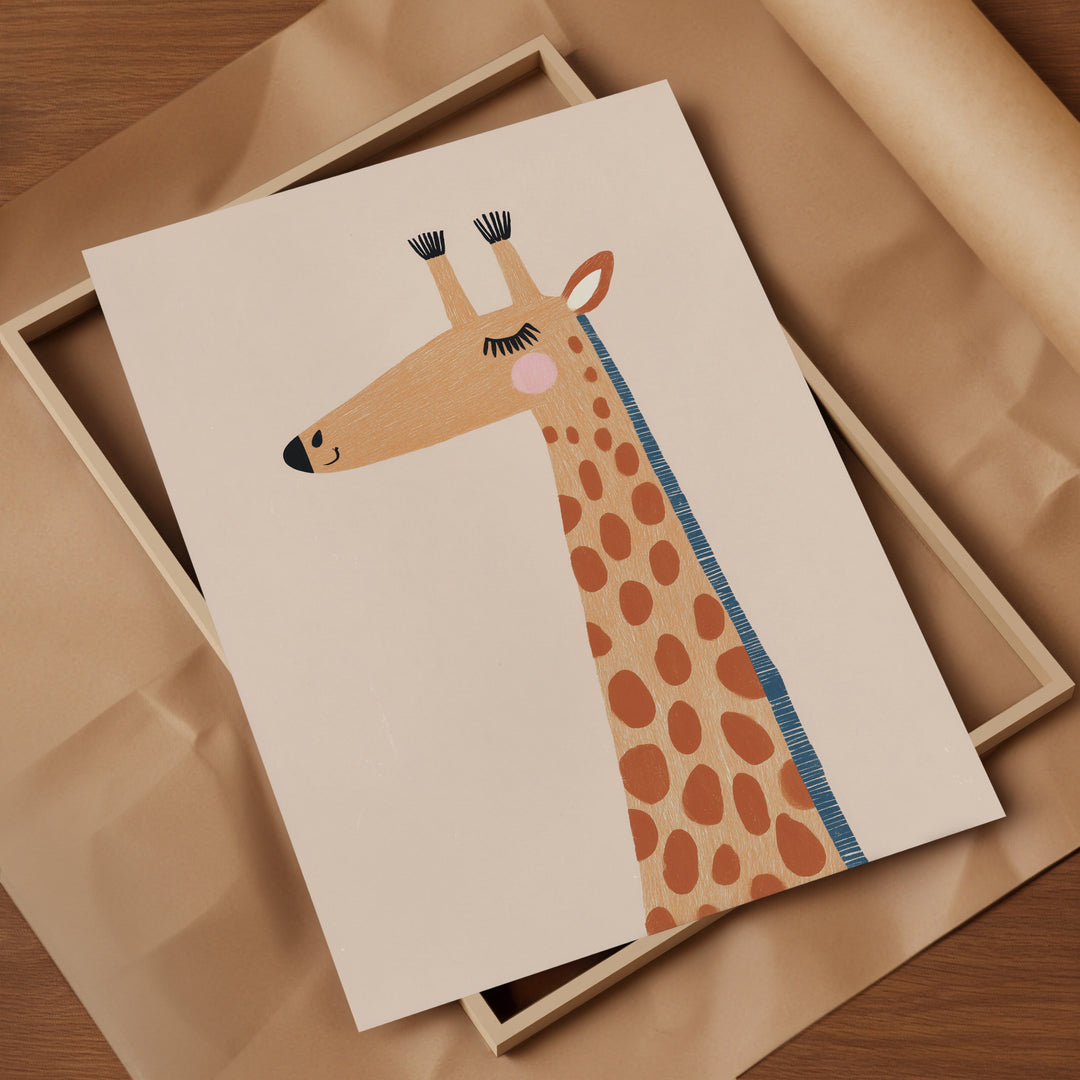 Sweet Giraffe Print | Gentle Safari Animal Nursery Wall Art